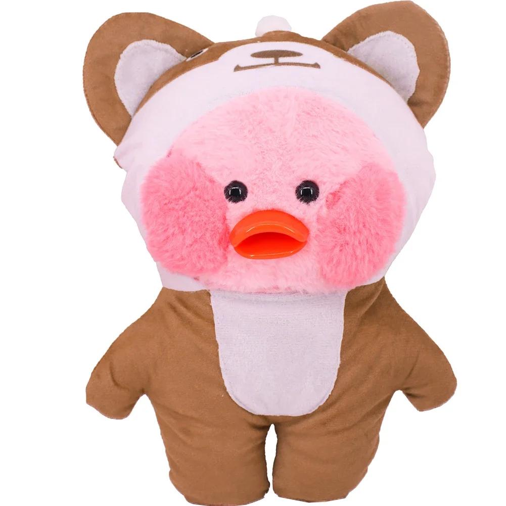 30Cm Cute Plush Doll'S Clothes Outfit Accessories For Cafe Lalafanfan Duck Clothes Doll Jumpsuit Color Match Hoodies Girl`S Gift