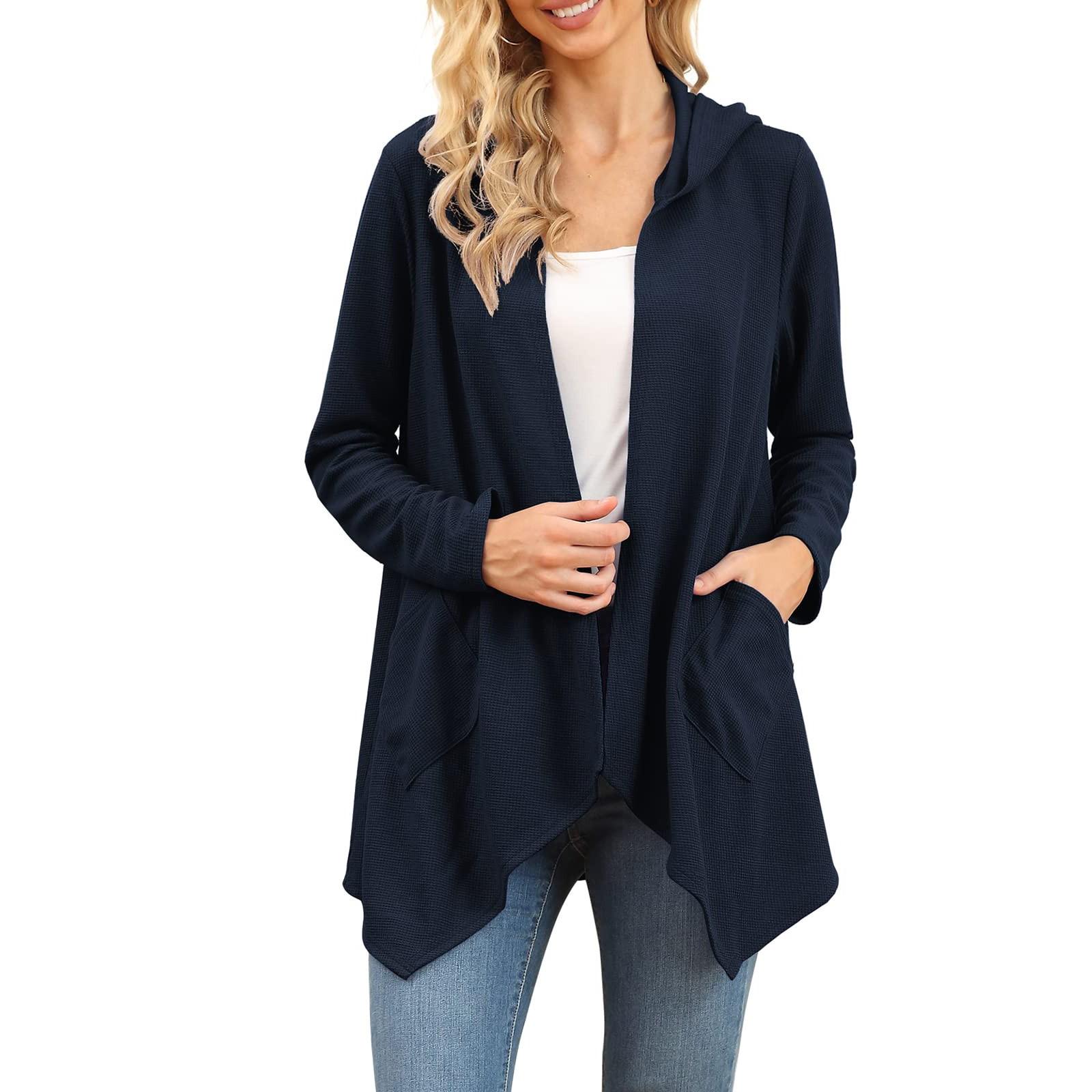 

Женское пальто с длинными рукавами и карманами для женщин, кардиган XS чёрный