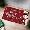 VIKAMA Christmas Entrance Door Mat Durable Snowman Snowflake Merry Christmas Print Non Slip Mat For Front Door Porch Xmas Decor