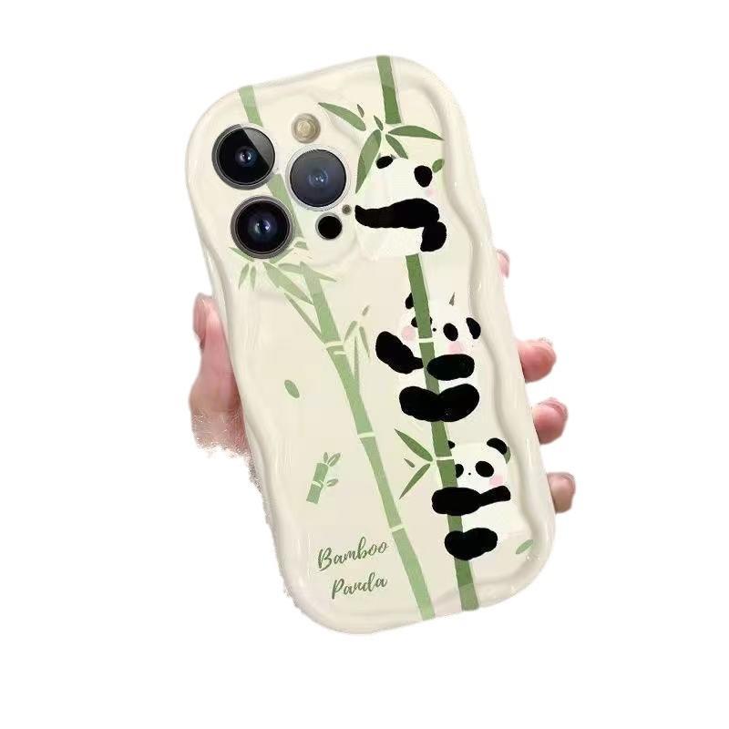 Cute Panda Is Suitable for Apple 16promax Cute 15pro Mobile Phone Case 14 Niche 13pro12 Girl 11