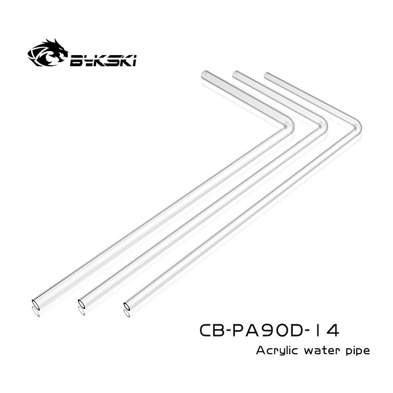 Bykski CB-PA90D-14 PC-Wasserkühlung Biegung Hartrohr Acryl Vorbiegung 90 Grad Außendurchmesser 12/14/16mm 50*20cm transparentes Hartrohr