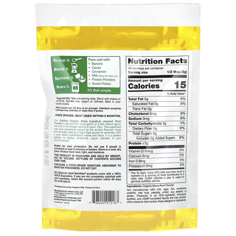 Superfoods, Certified Organic Peruvian Maca Root Powder, 8.5 Oz (240 G)