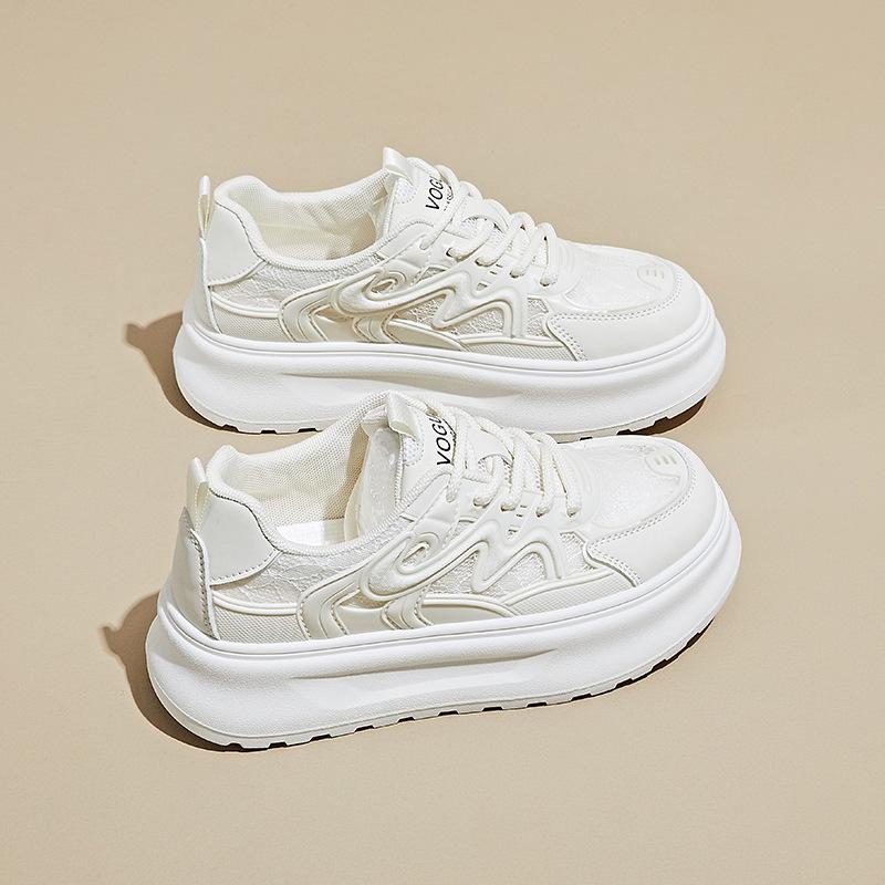 Summer Mesh White Shoes New Style of Female Students Breathable Height-enhancing Casual Shoes