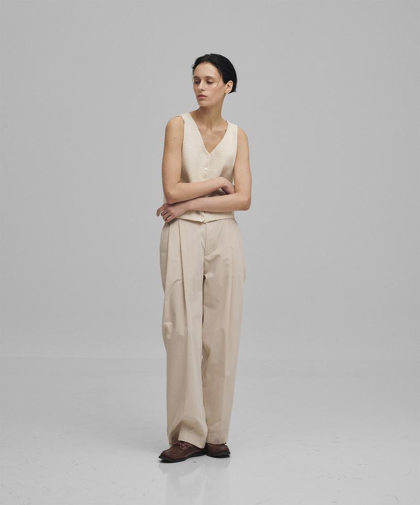 ANOTHER OFFICE WOMEN W. Structure 2Tuck Wide Pants (Oat Milk)