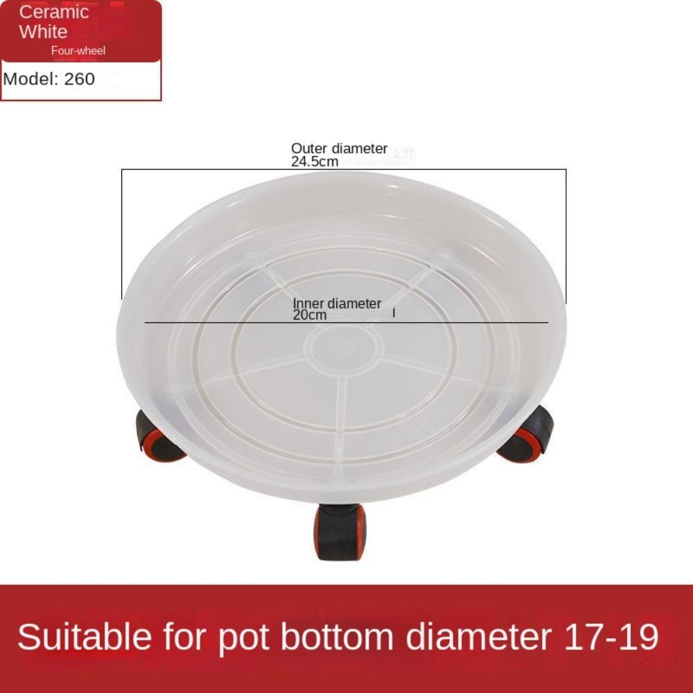 

with Universal Wheels Flowerpot Tray Transparent Mobile Flowerpot Holder Base Anti Rot Root Thickened Flowerpot Base Home
