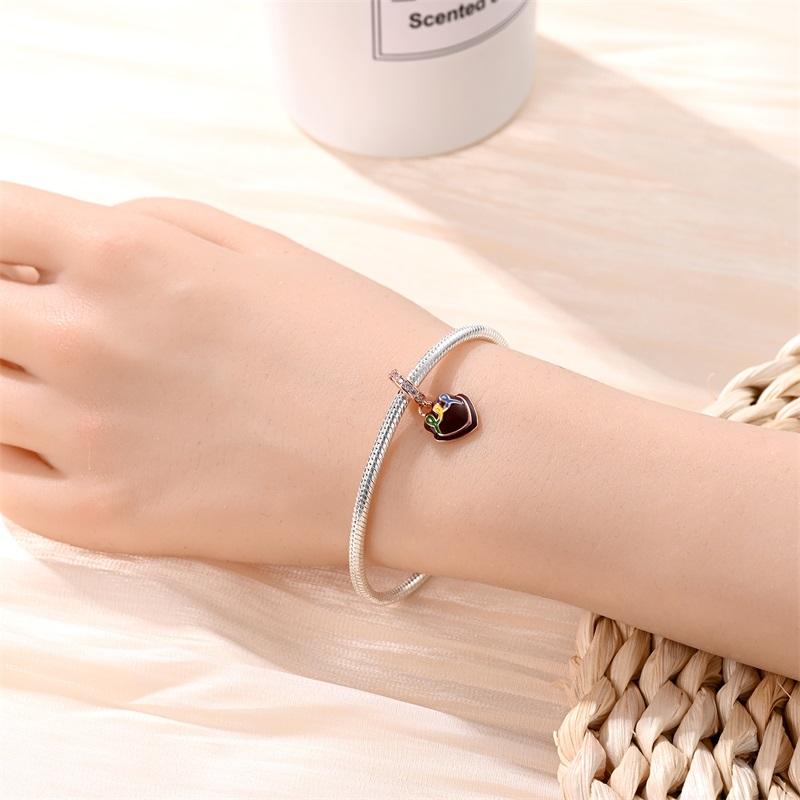 Charms Original Copper Chocolate Cake Pendant Beads Fit Bracelet Diy Fine Gift Women Delicate Jewelry Accessory