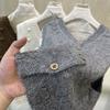 DIMANAF 2025 Autumn Women Sleeveless Vest Sweaters Knitting Buttons Oversize Casual Style Loose Sweater