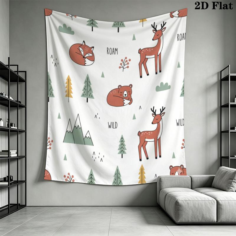 Cute Cartoon Wall Tapestry Aesthetic Wall Hanging Printed Fabric Blanket Decorative Tapestries for Bedroom Living Room Home Decor
