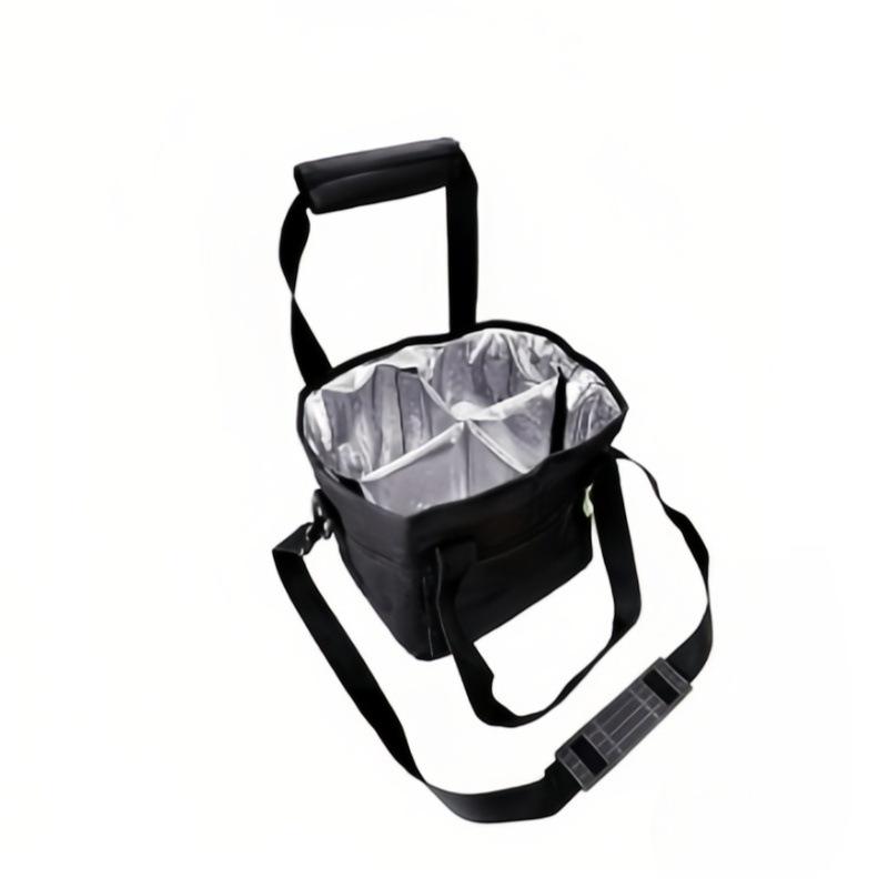 4-Compartment Drink Carrier Bag Large Capacity Insulated Water Bottle Holder Tumbler Tote With Adjustable Strap Travel, Picnic
