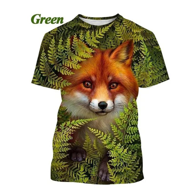 Animal Cute Fox 3D Print T-Shirts Men Women Fashion Casual O-Neck Short Sleeve T Shirt Oversized Harajuku Tees Top Kid Clothing