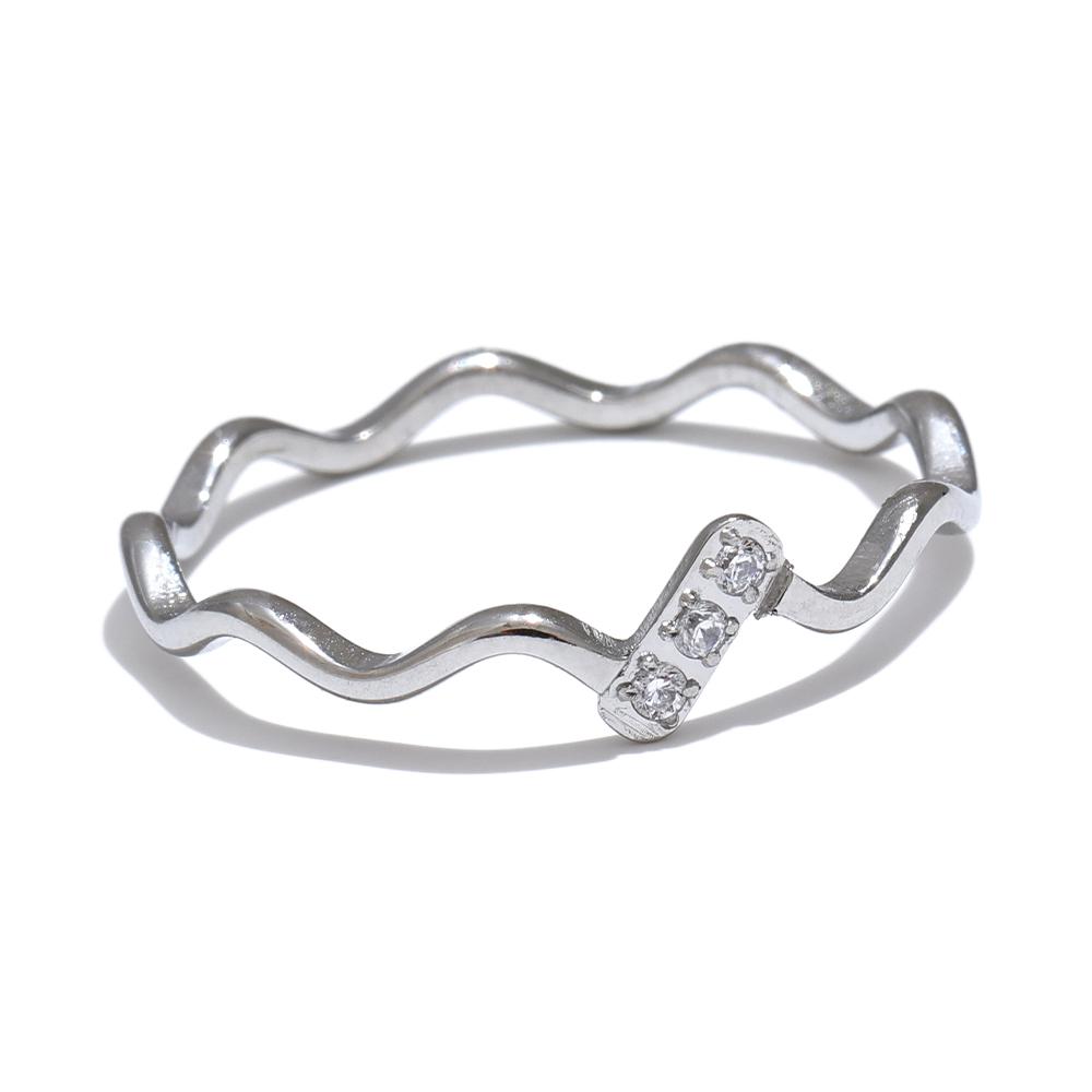 

Yhpup Minimalist Bling Cubic Zirconia Thin Ring Tarnish Resistant Stainless Steel Fashion Exquisite Jewelry for Women Gift 6