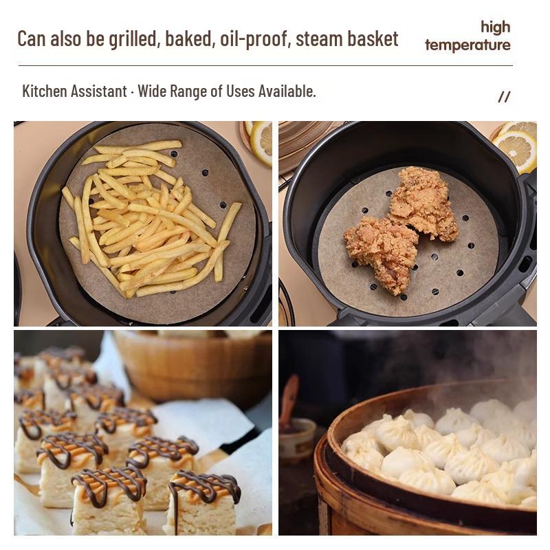 Disposable Square Air Fryer Silicone-Infused Baking Paper for Oil Absorption