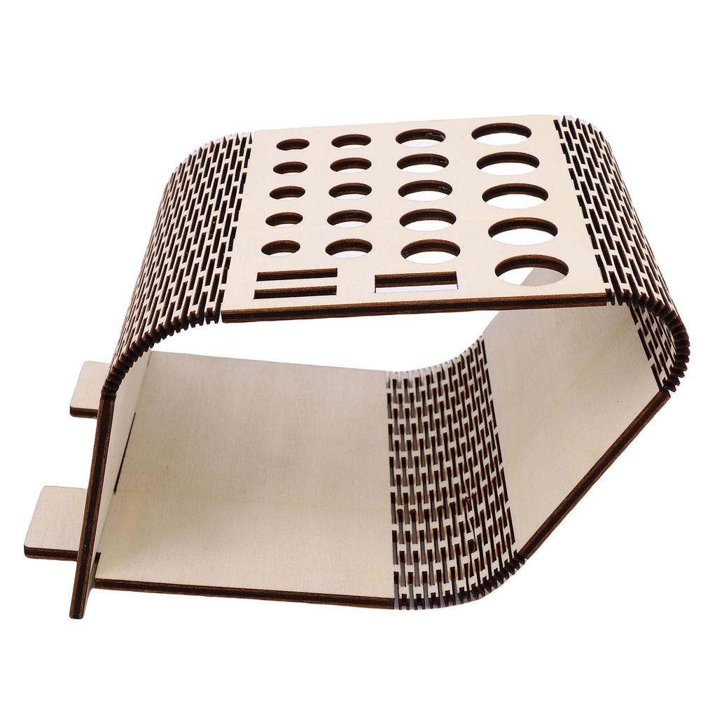 Desktop Crochet Hook Scissors Display Stand Multi Holes Poplar Plywood Leather Working Tool Holder with Detachable