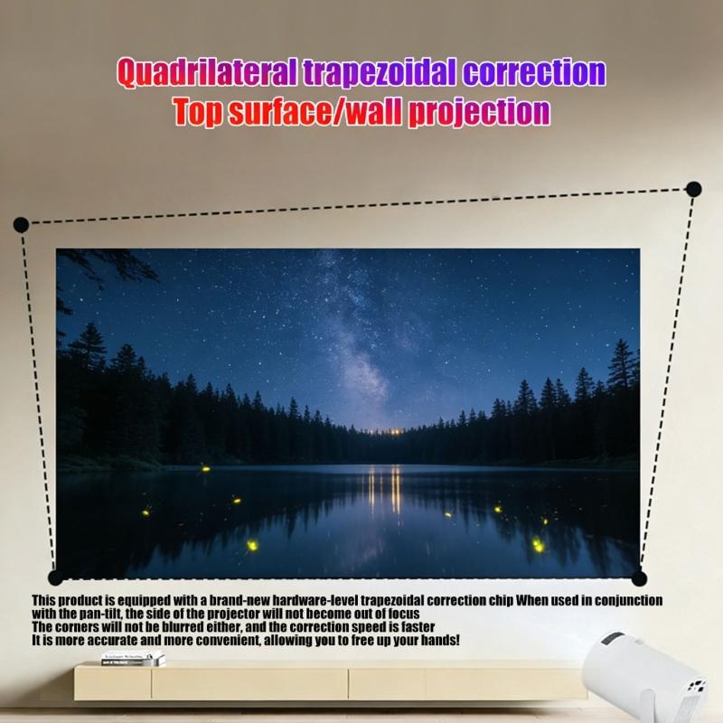 Full 1080P Wireless Projector Featuring 240 Degree Rotatable Lens and Auto Keystones Correction for Home Entertainment US 110V Compatibility