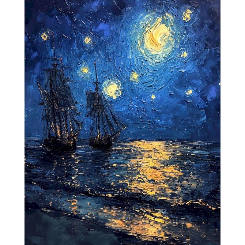 CHENISTORY Abstract Paint By Numbers Handpainted Canvas Painting Starry Sky Painting By Numbers For Living Room Wall Home Decora