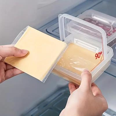 2 Peças Caixa de Armazenamento de Manteiga e Queijo Caixa de Queijo Transparente Geladeira Cozinha Frutas Legumes Organizador de Conservação Fresca Caixa de Armazenamento