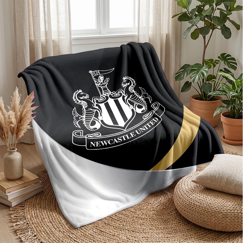 Coperta in Flanella con Stampa del Newcastle United Football, Coperta Morbida Calda Leggera per Divano Letto Campeggio