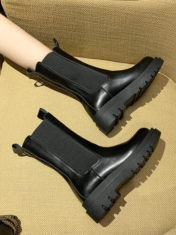 Boots For Women With Increased Height Inside New Spring And Autumn Versatile Chimney Short Boots For Women With Thick Soles