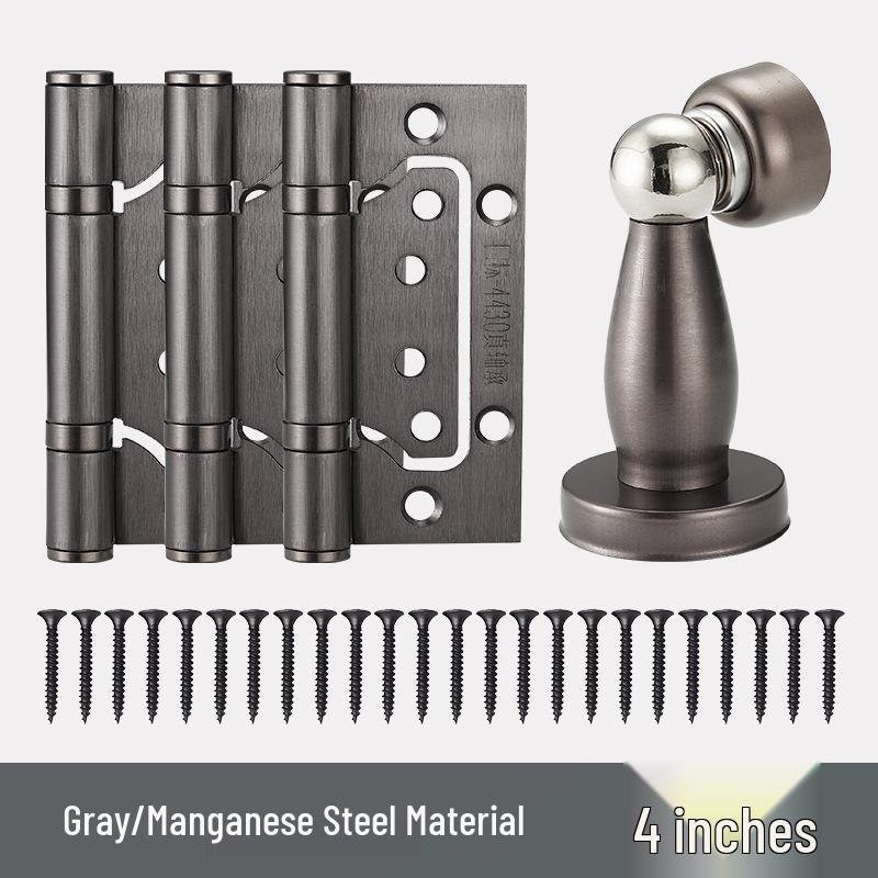 Universal Magnetic Black Bedroom Door Handle Lock - Silent, Solid Wood Design
