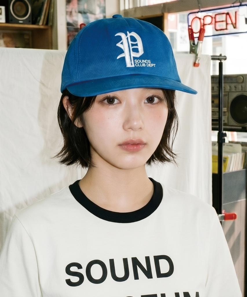 Pideupaipeo P Logo Washed Cap Blue