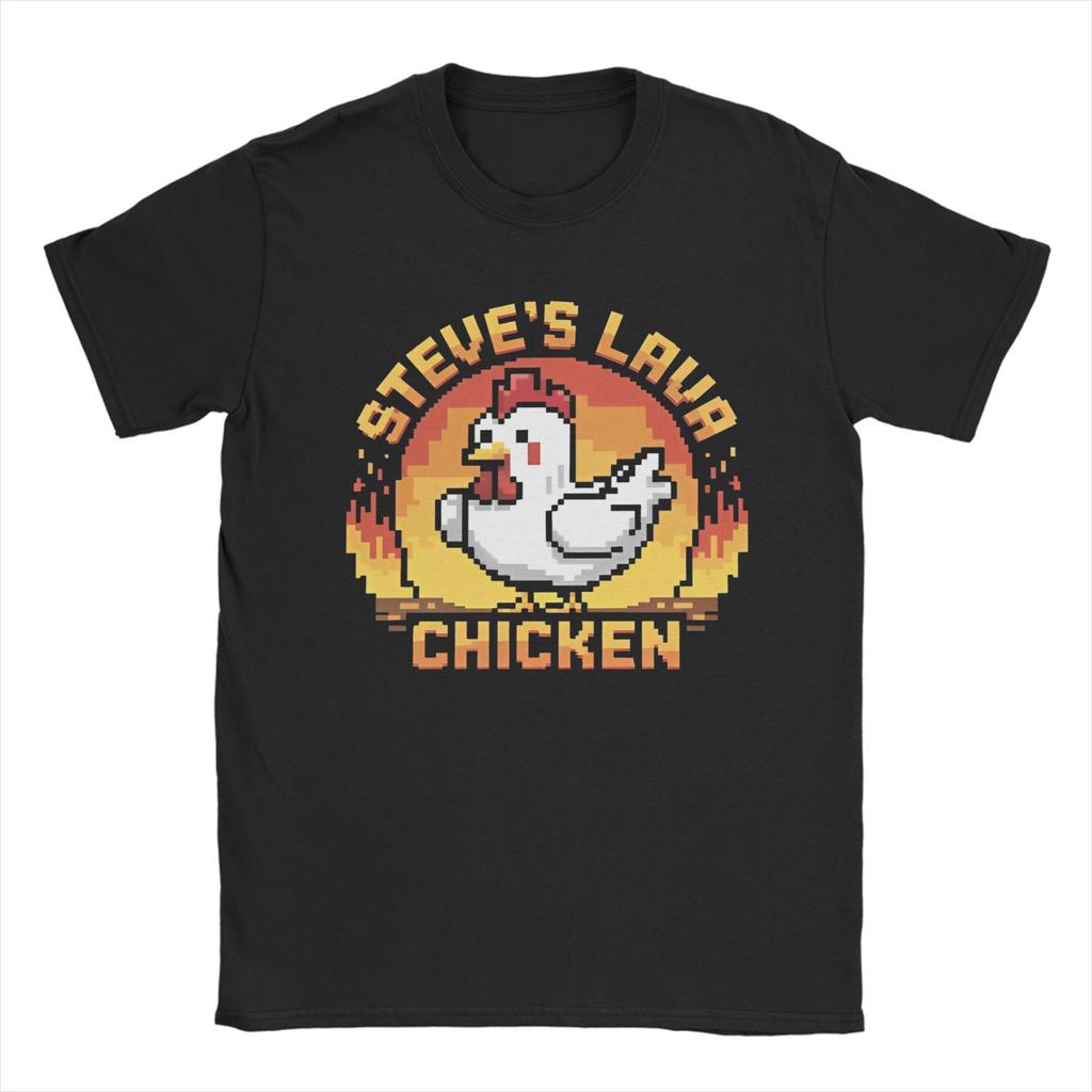 Men Women Graphic Printed Chicken Jockey Lava Chicken T Shirt Tee 100% Cotton  T-shirts Clothing