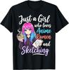Funny Saying Just A Girl Who Loves Anime Ramen and Sketching Gift Unisex T-Shirt