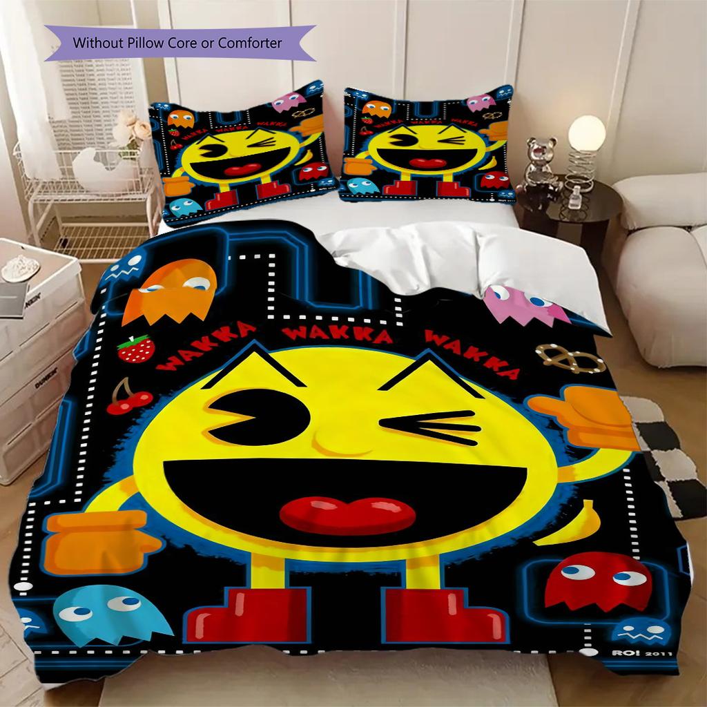 Pac-man Game Soft and Comfortable Duvet Cover, Children's Bedding Set Gift, Extra Large Size, Various Sizes Available LXR81