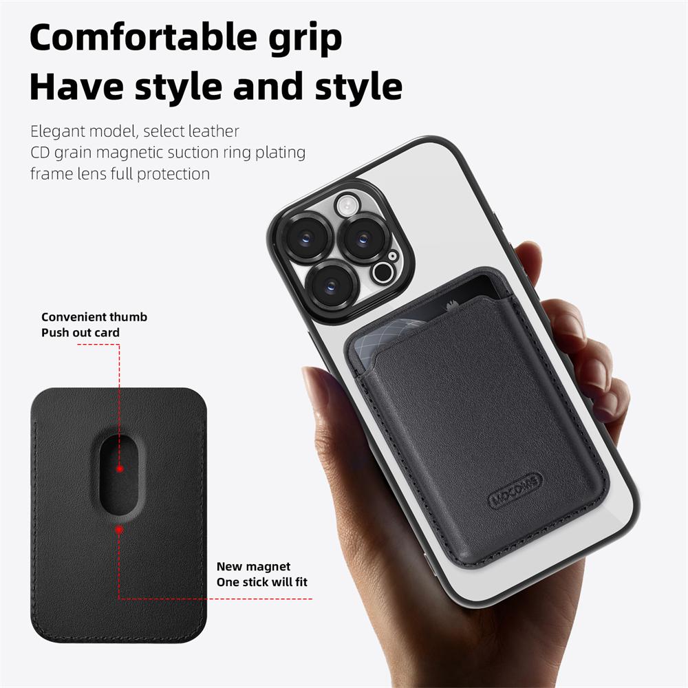 For Magsafe Wallet Leather Plating Clear Case For iPhone 12 13 14 15 16 Pro Max 11 Card Holder Phone Bag Cover