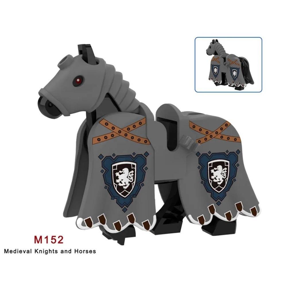 Militära Medeltida Byggklossar Soldatfigurer Riddare Utrustning Djurtillbehör Fäste Rüstning Krigshäst Miniklossar MOC