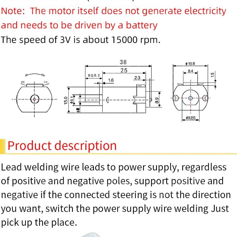 1/5Pcs Rotational Speed: 3V Micro 130 Small Motor Four-wheel Drive Motor, DC Small Motor, Small-sized Medium Motor
