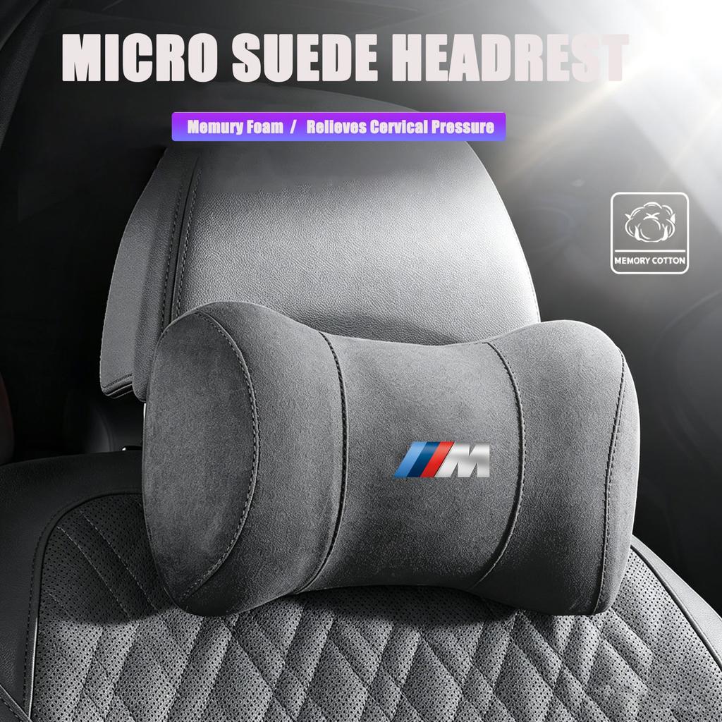 ZWVP7 Exteri Car Sticker Essential Memory Foam Suede Neck Pillow Ergonomic Head Support Styling Ornament Compatible For BMW X SUV G06