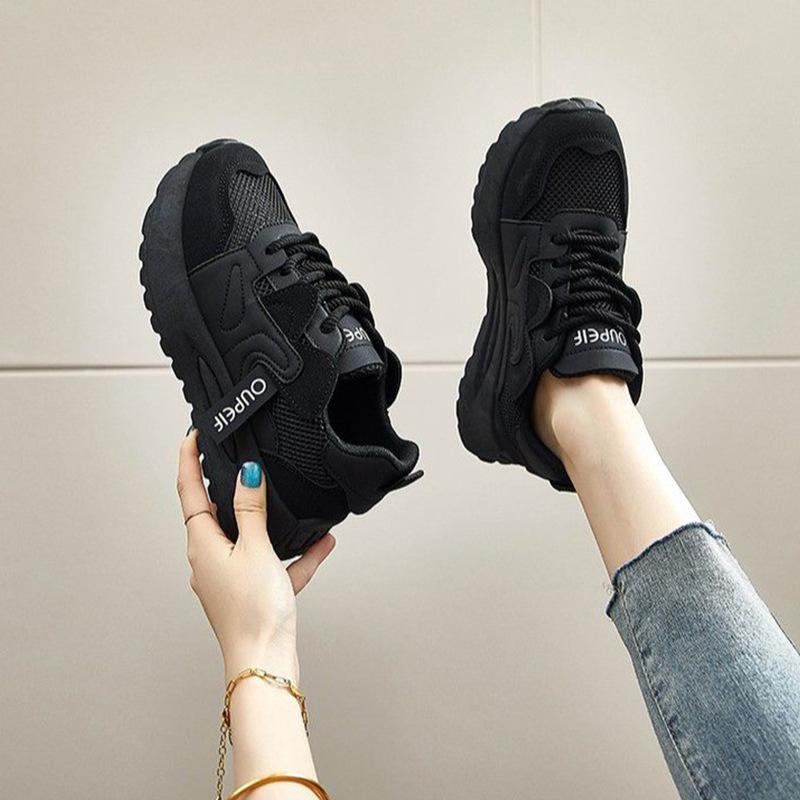 Mesh atmungsaktive Dad-Schuhe Damen 2025 Frühling neue einzelne Mesh kleine weiße Schuhe atmungsaktive Schuhe mit dicker Sohle