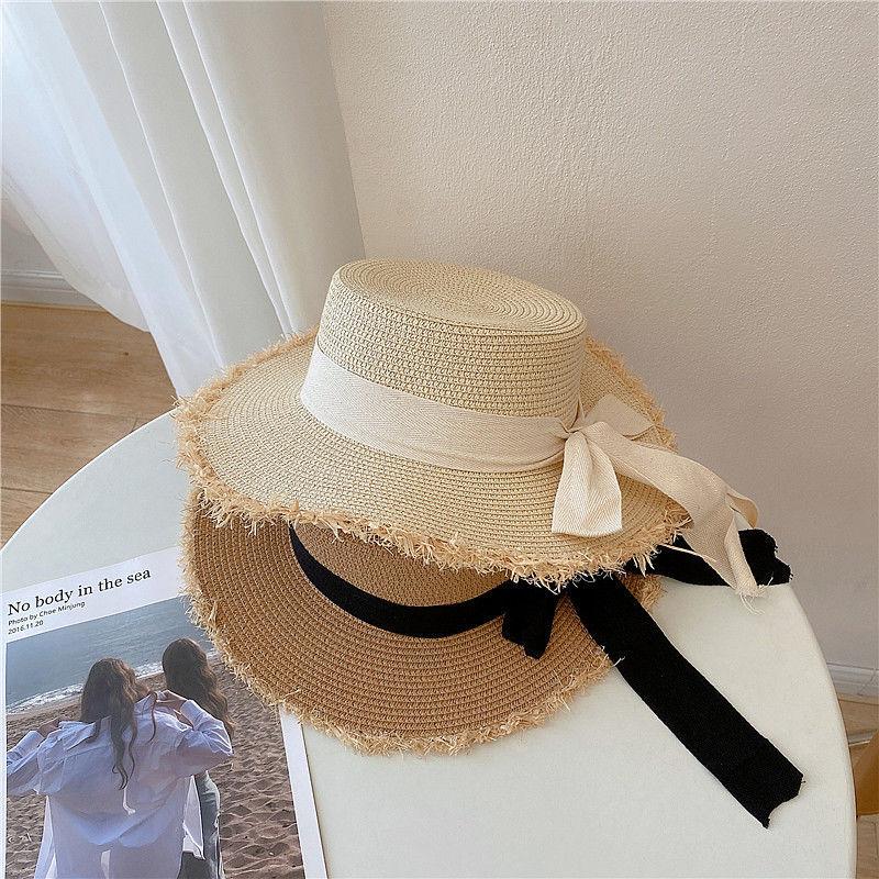 Internet Celebrity Explosion Mori Burr Hat Women's Summer Flat Top Vacation Wind Travel Hat Photo Shade Beach Hat
