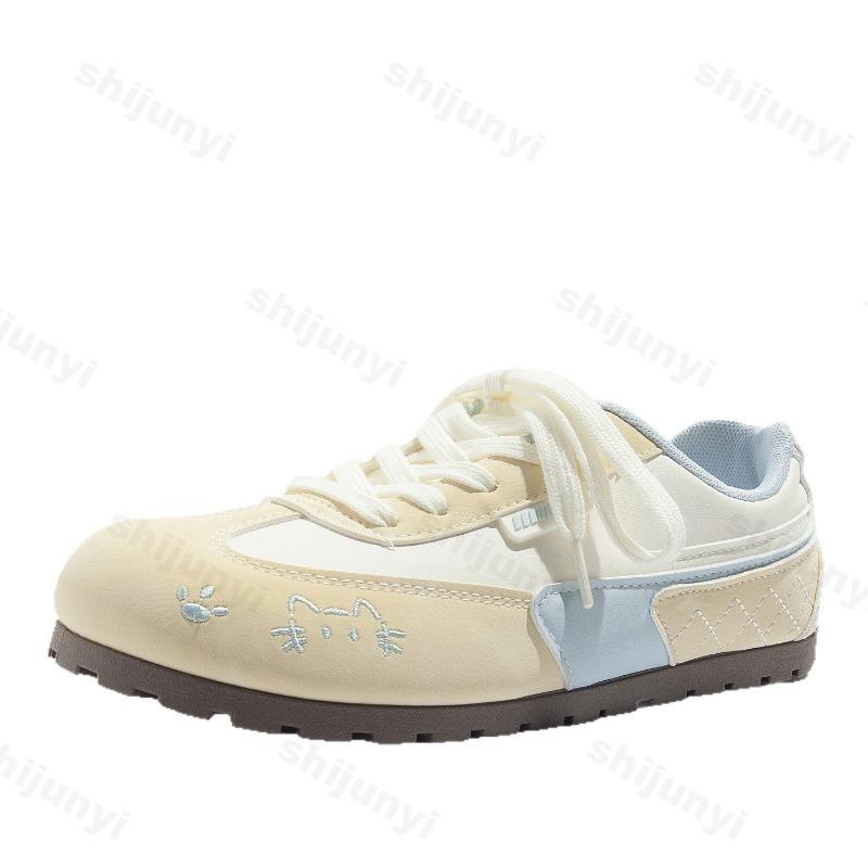 Women's Casual Shoes 2025 Autumn New Trend Comfortable Soft Sole Non Slip Flats Lightweight Breathable Lace Up Vulcanized Shoes