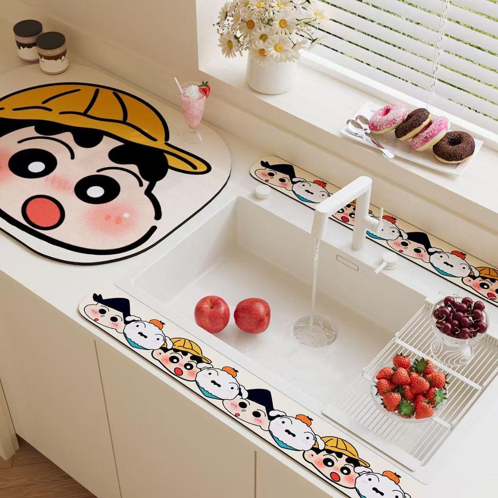 Crayon Shin-chan Diatom Mud Sink Draining & Splash Guard Mat