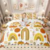 Homewish Happy Thanksgiving Day Duvet Cover Set Autumn Pumpkin Bedding Set Kawaii Turkey Fall Gnome Comforter Cover Set