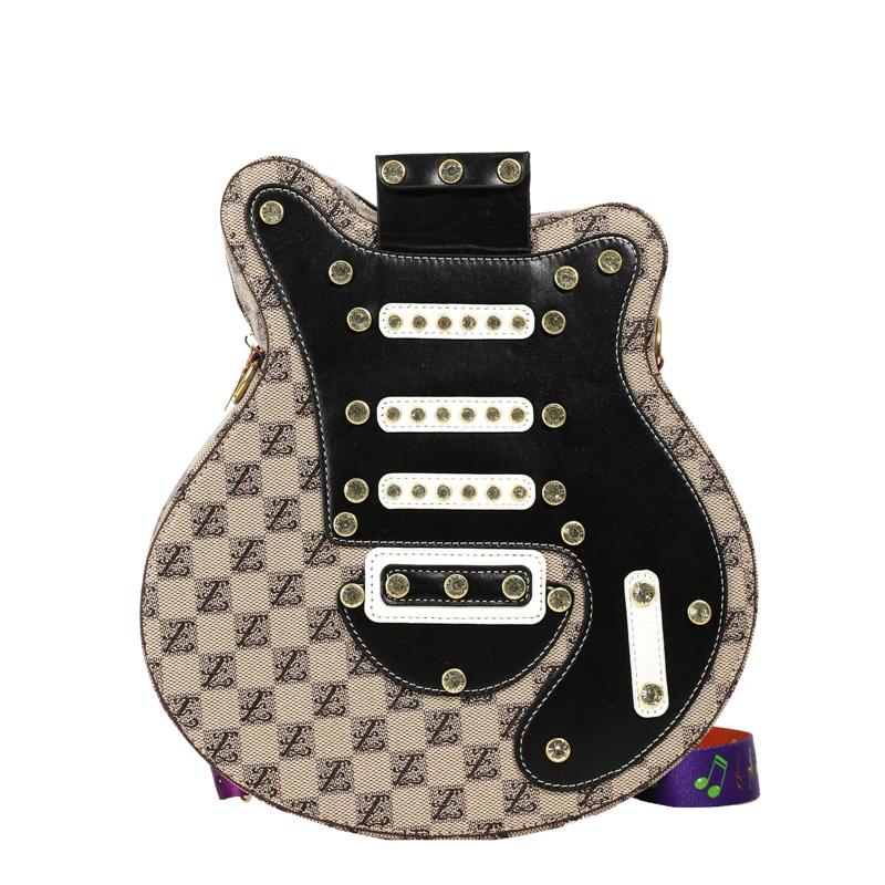 New Popular Combination Motorcycle Guitar Backpack Fashionable and Personalized Versatile Women's Crossbody Bag