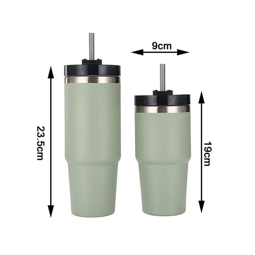 Travel Tumbler Cup Stainless Steel with Straw Lid Keep Warm and Cold Coffee Mug for Home Office Green 30oz