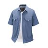 Cardigan Camicia da Uomo Traspirante in Seta Ghiacciata a Maniche Corte, Casual e Versatile, Camicia da Lavoro Multitasche per Esterno