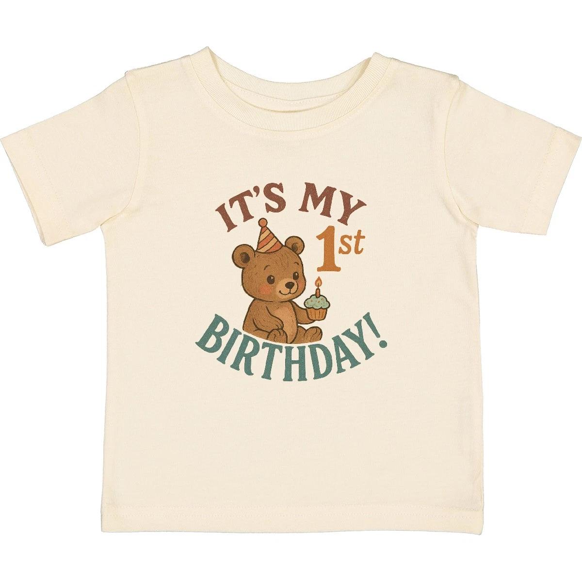 Inktastic Cute Teddy Bear 1st Birthday Celebration Baby T-Shirt Apparel Design 130