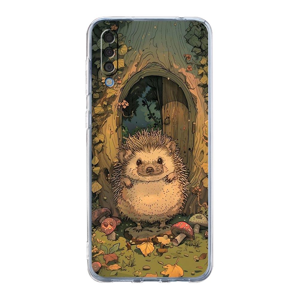 Phone Case For Samsung A56 A36 A26 A16 A14 A12 A22 A32 5G A34 A42 A52 A54 A50 A70 A40 A20S A04S A06 Cover Cute Little Hedgehog