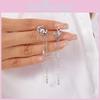 Butterfly Crystal Drop Earrings With Silver Pins For Women Fashion Jewelry