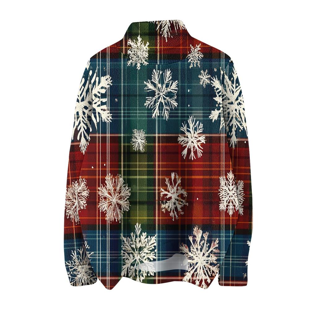 Women's Fashion Crew-neck Casual Long-sleeved Christmas Printed Turtleneck Knitted Top