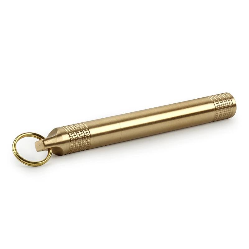Brass Seal Bottles Waterproof Canister Keychain Medicine Toothpick Bottle Outdoor Camping Tool