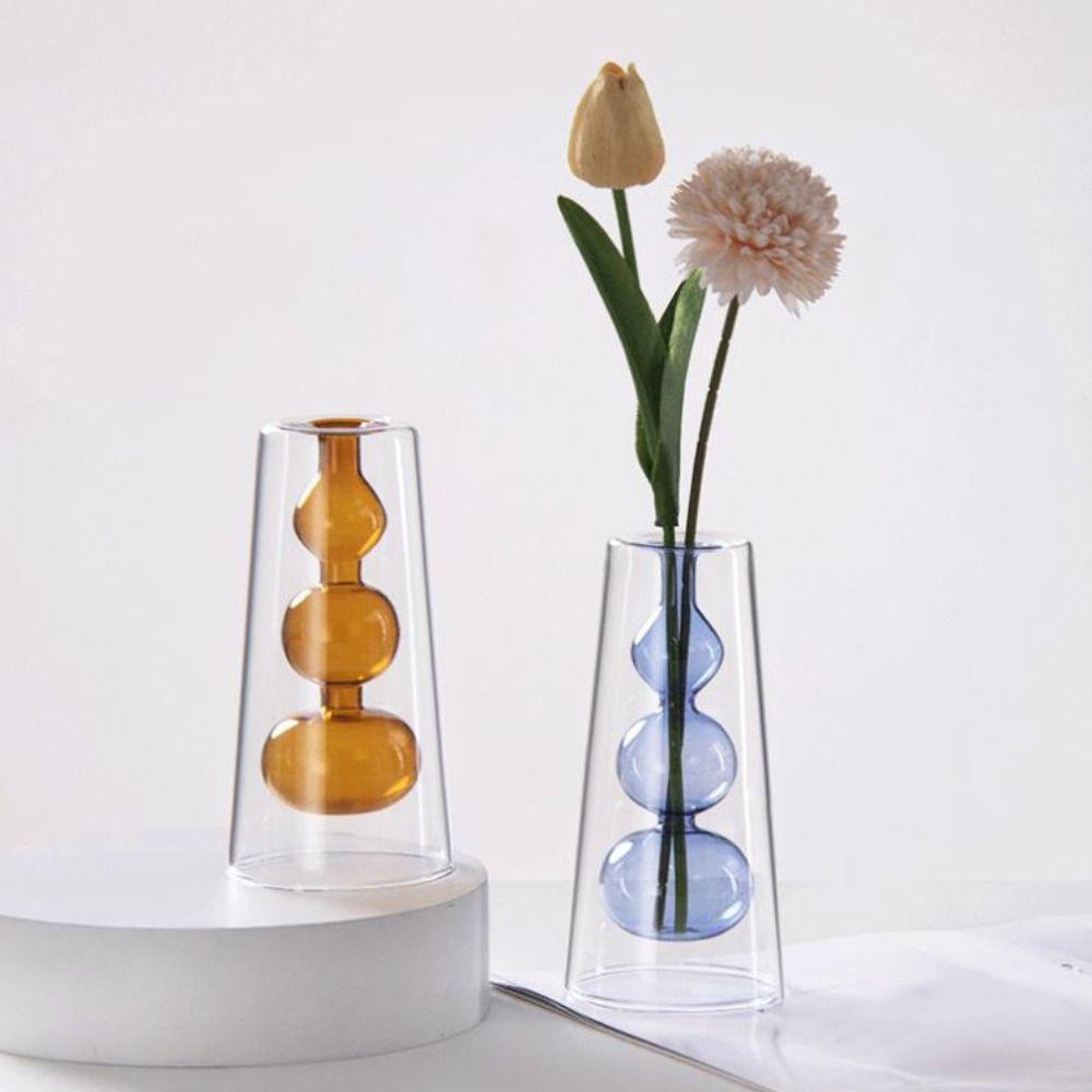 Nordic Style Colored Glass Vase Creative Aromatherapy Diffuser Bottle  Restaurant Centerpiece