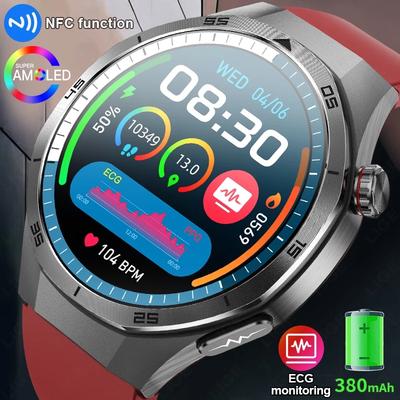 SACOSDING  Smart Watch AMOLED Screen IP68 Waterproof Bluetooth Call Man Bracelet BP Heart Rate Monitor NFC Smartwatch