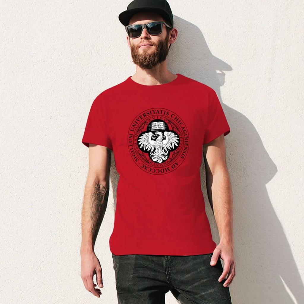 University of Chicago T-shirt anime clothes Short sleeve tee blacks oversizeds designer t shirt men
