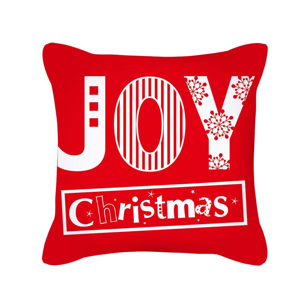 Cartoon Christmas Pillow Case Holiday Gift Letter Snowman Red and Green Pillow