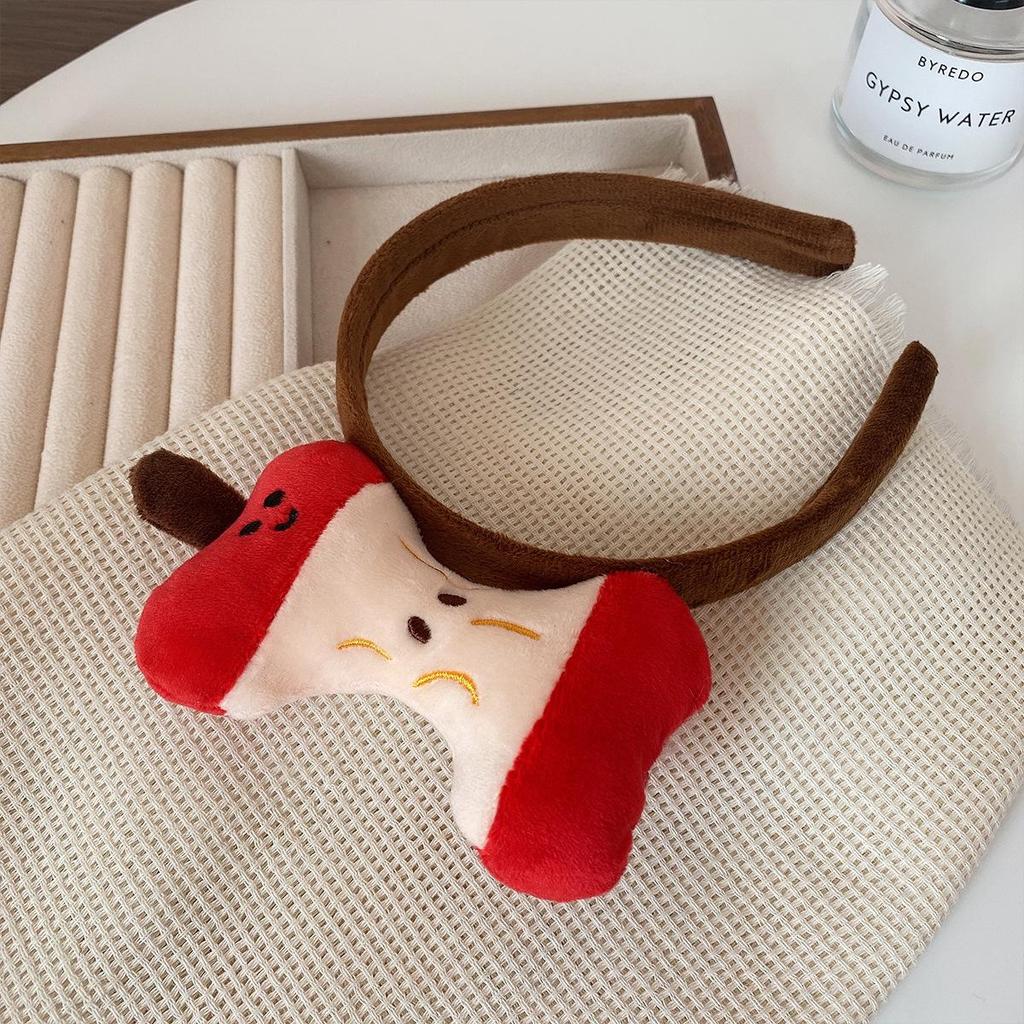 Creative Apple Core Plush Headband - Cute & Funny Fruit Expression for Photo Booths & Performances
