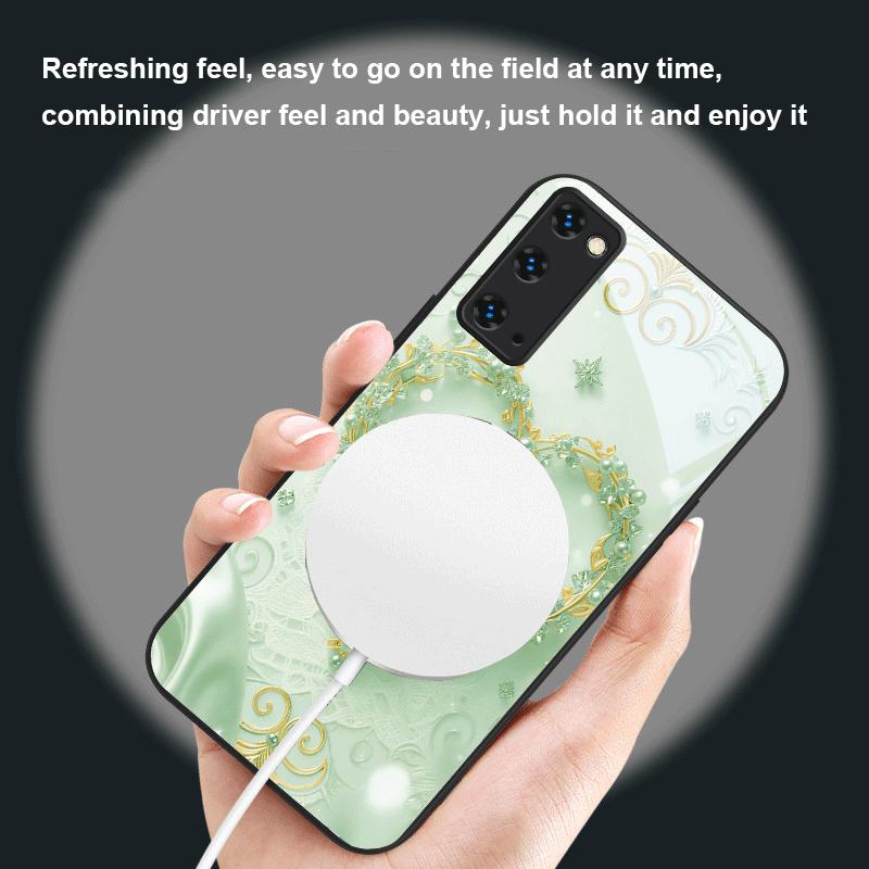 Love's Pink Purple Tulip For Magsafe Samsung S25 S25 Edge S25Ultra S8 9 10 20 S21 Pro 22 Plus S23 FE S24 Ultra Glass Phone Case